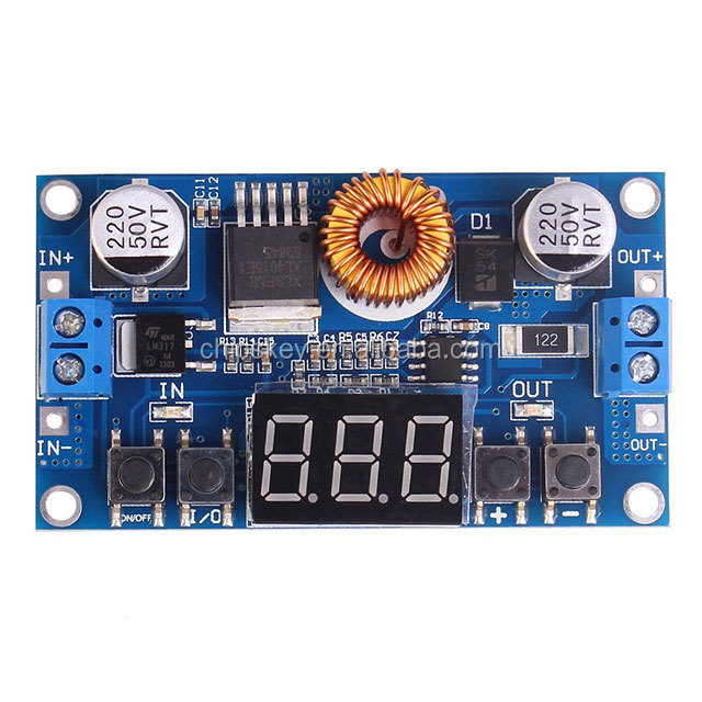 5A 75W DC-DC adjustable power step-down power supply module with voltage meter display far more than the LM2596