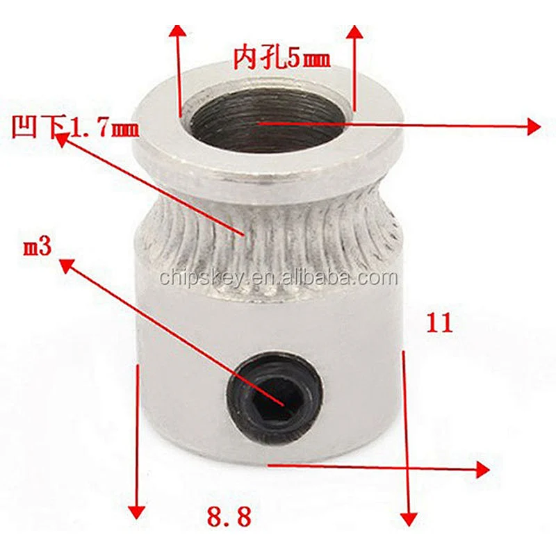 Reprap Makerbot mk8 1.75 3MM Extrusion gear