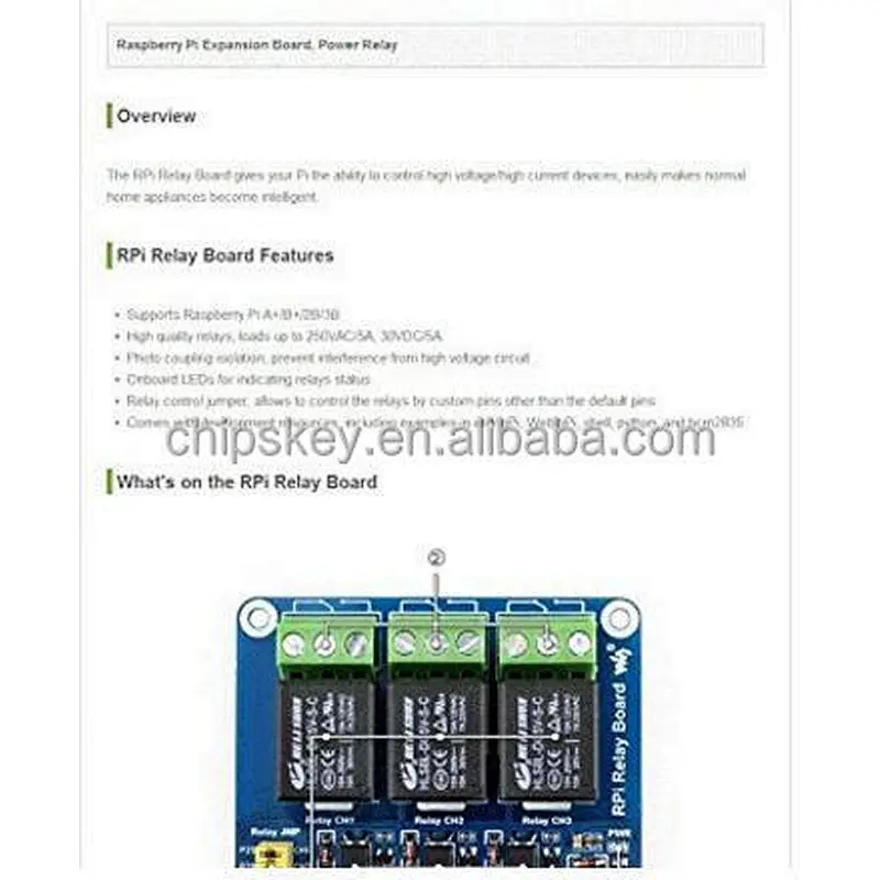 RPi Relay Board 3 Channels 5V