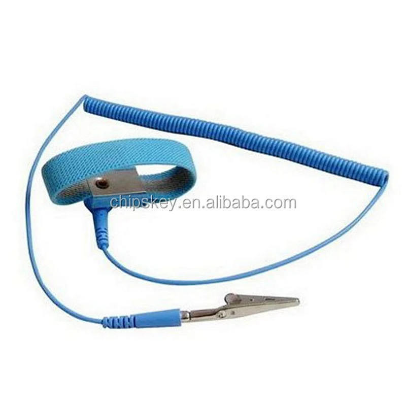 Anti-static Adjustable Elastic Wrist Strap With Coiled Cords