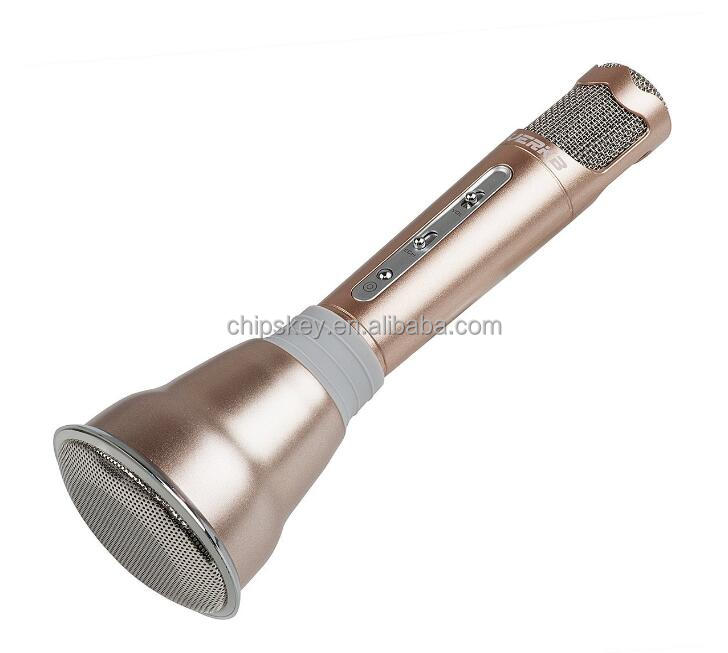 K068 Mini Karaoke Player Wireless Condenser Microphone with Mic Speaker KTV Singing Record for Smart Phones Computer Gloden