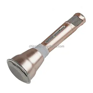 K068 Mini Karaoke Player Wireless Condenser Microphone with Mic Speaker KTV Singing Record for Smart Phones Computer Gloden
