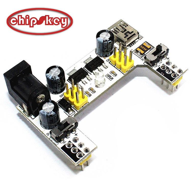MINI USB , powered via USB and DC  2-Way 5V / 3.3V Breadboard Power Module
