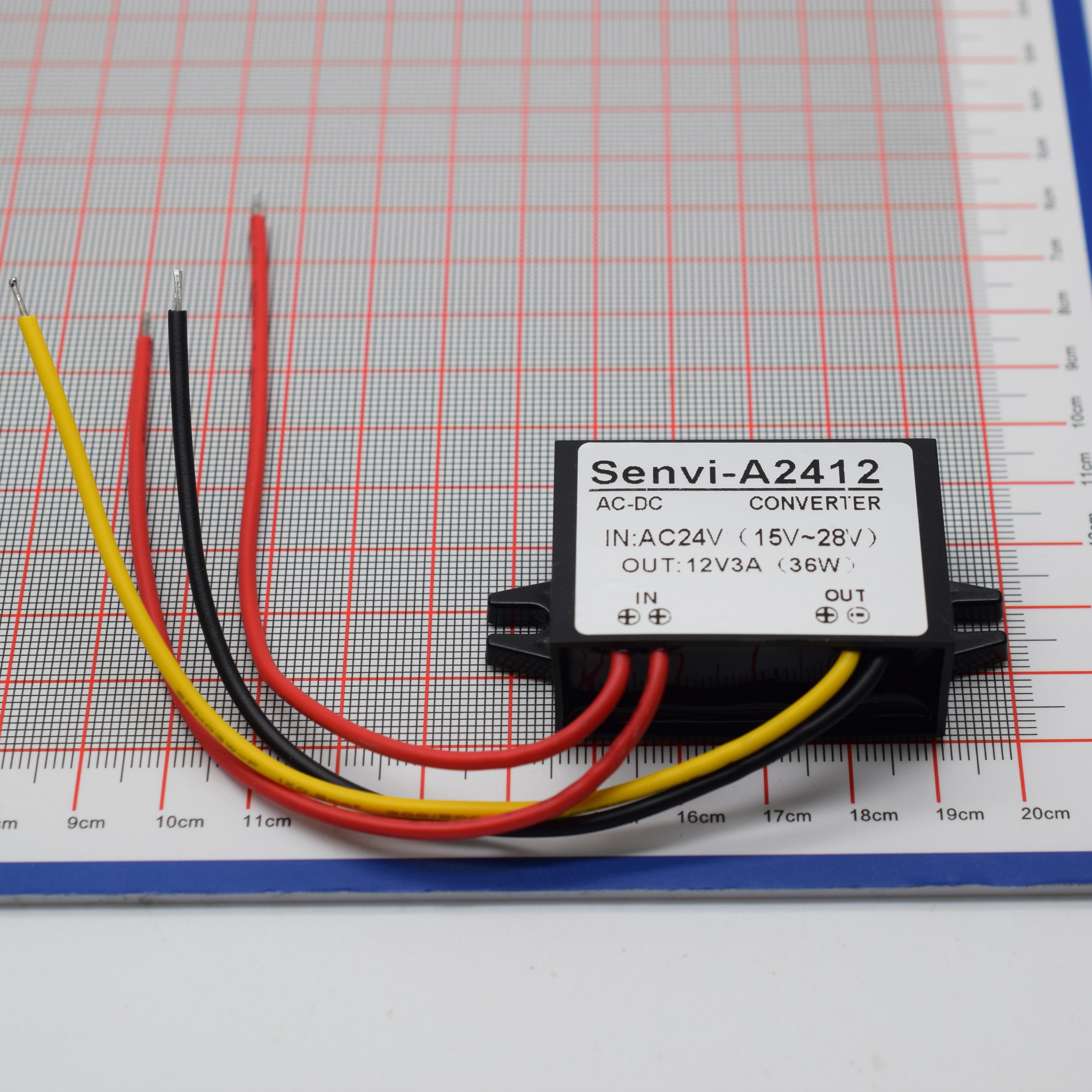 Waterproof DC Power Converter 24V Step Down to 12V 3A 36W Power Supply Module