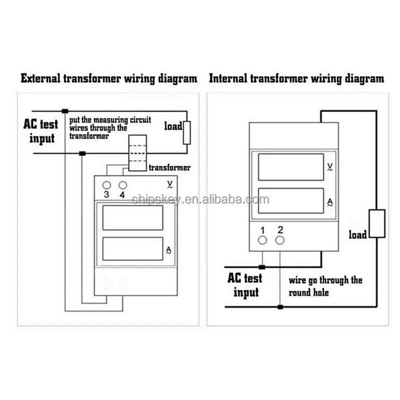 D52-2042 Voltmeter+Ampermeter Display 200-450V external CT ~ 200A