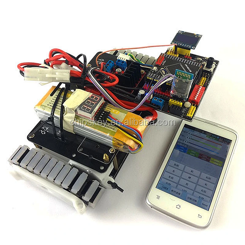 Tracked robot+metal gear motor chassis diy car Cummerbund TankCar