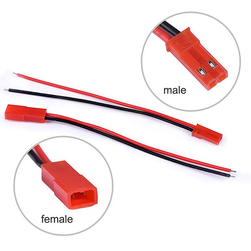 JST Plug Connector 2-Pin + 100mm Silicone Wire