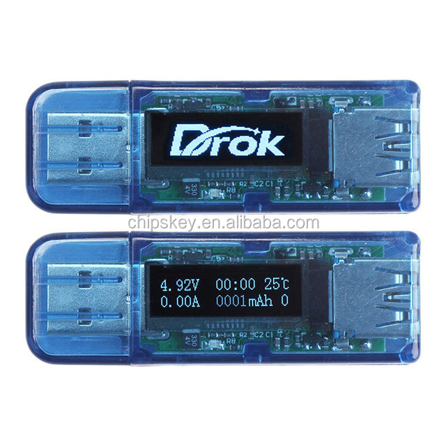 OLED USB detector voltmeter current power capacity tester QC2.0