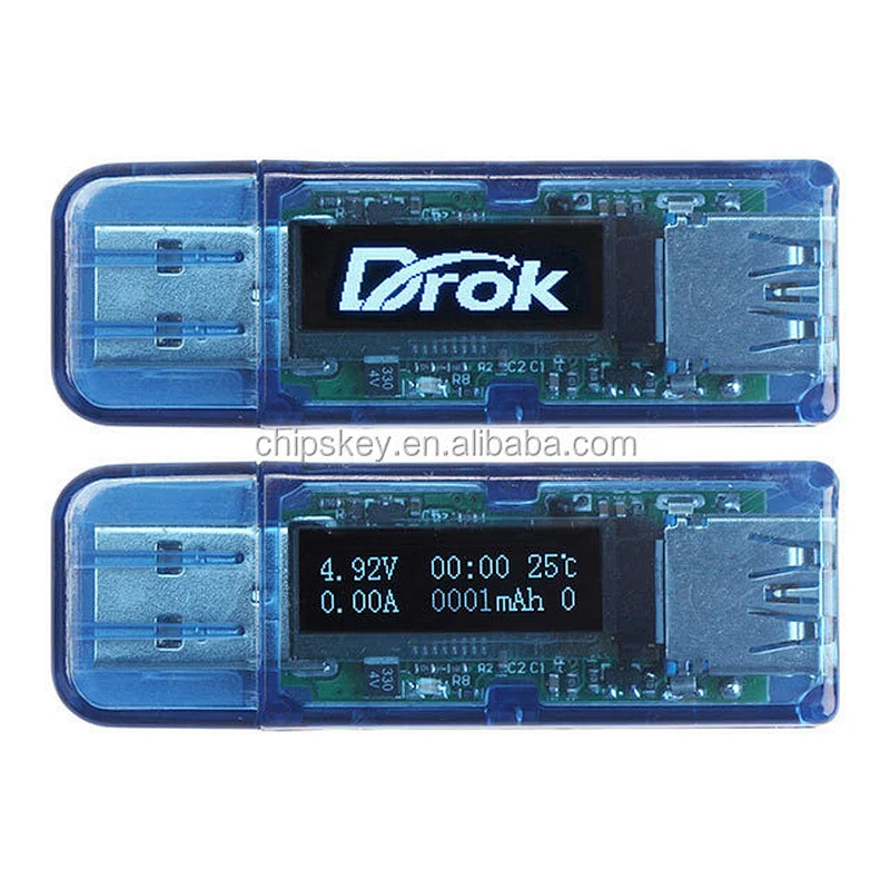 OLED USB detector voltmeter current power capacity tester QC2.0
