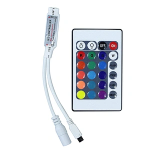 24 Key Mini IR Remote Controller For 3528 5050 RGB LED Strip Light DC 12V