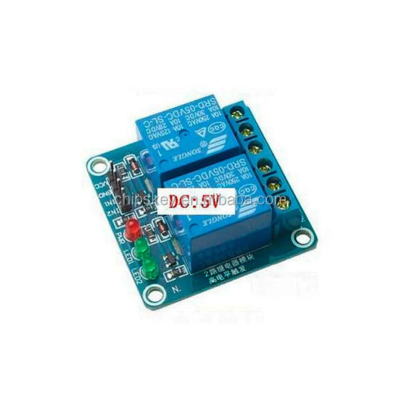 2 Channels 5V High Level Relay Shield With LED
