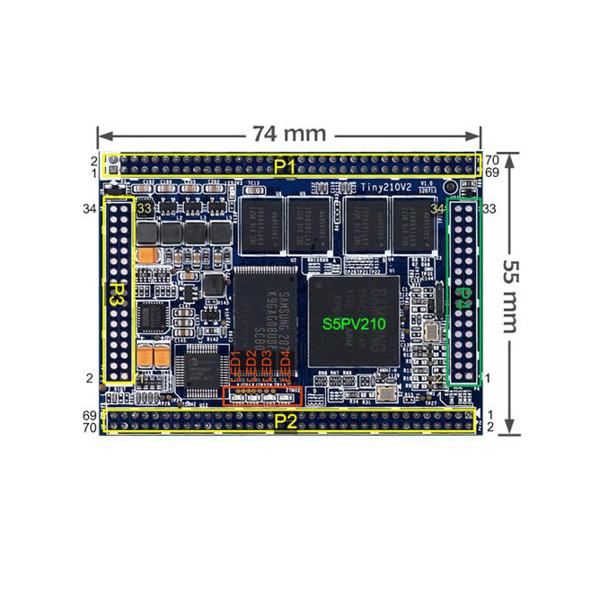 Smart210 / Tiny210V2 1GB Cortex-A8 core board development board S5PV210 Android4