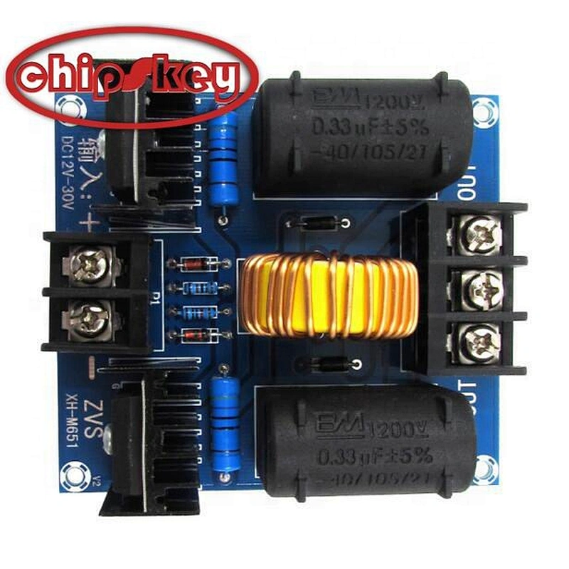 Chipskey XH-M651 12-30V 300W ZVS Coil Driver Genrator Board High Voltage Discharge Flyback Generate Module Long Arc 10A