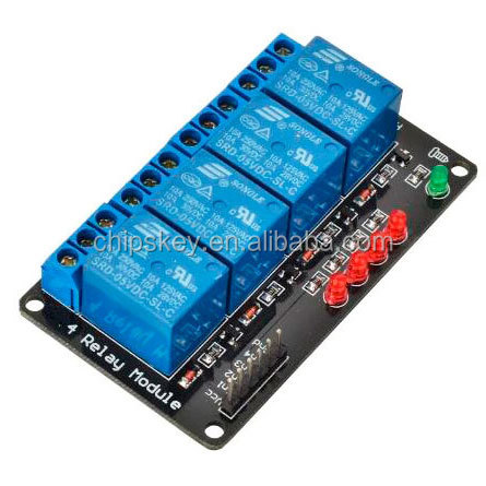 4-Channel 5V Relay Module - Black + Blue DSP  PIC For Arduinos