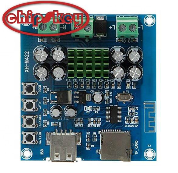 XH-M422 DC12-24V TPA3116D2 50W + 50W 4.0 amplifier board With U disk TF card player