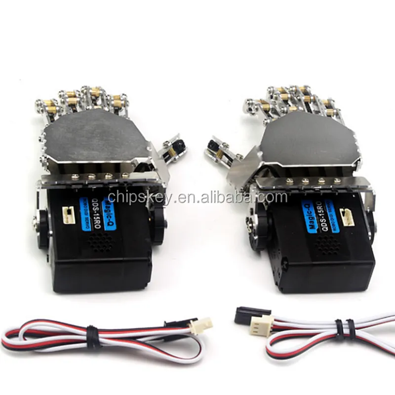 Mini bionic Left Robot hand-five fingers Metal manipulator  car accessories