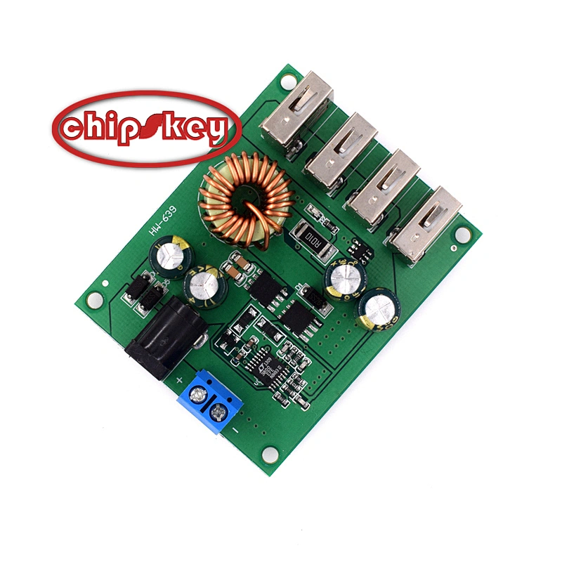 DC-DC step-down module / 5V5A high voltage car power supply / 4 usb output