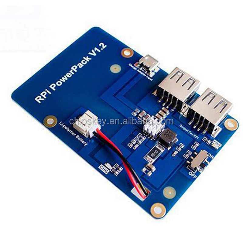 New Lithium Battery PowerPack Expansion Board with Dual USB Output for Raspberry Pi3