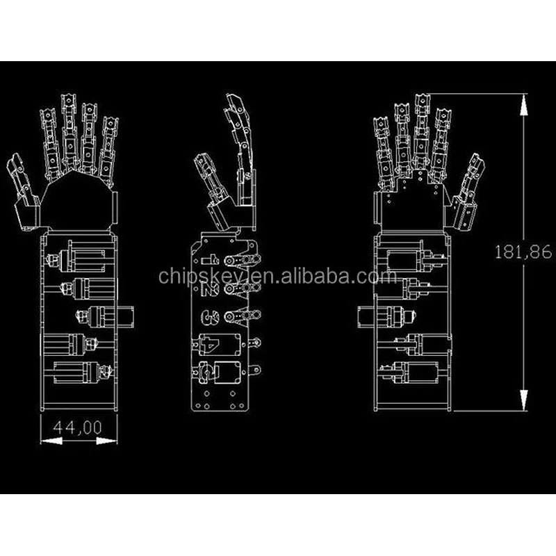 Right Hand 5-DOF Robot Hand Fingers ( Have not assembly , need assembly by self)