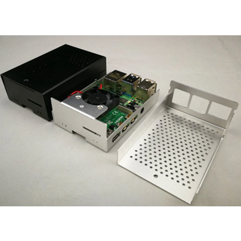 Raspberry PI 4 Black Aluminum Case With Fan for