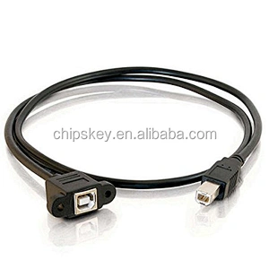 USB 2.0 B Female to B Male Panel-Mount Cable 30CM