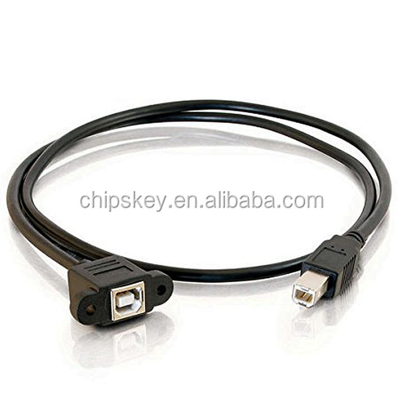 USB 2.0 B Female to B Male Panel-Mount Cable 30CM