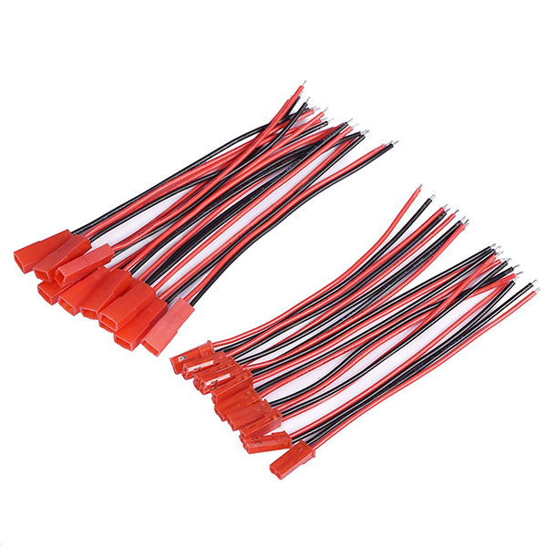 JST Plug Connector 2-Pin + 100mm Silicone Wire