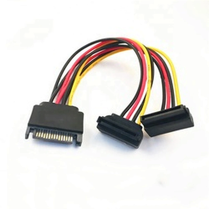 15 Pin SATA Male to 2 SATA Splitter Female Power Cable