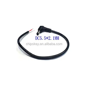 Right Angle 5.5mm x 2.1mm DC Power Plug Male Charger Cables Connector 30cm
