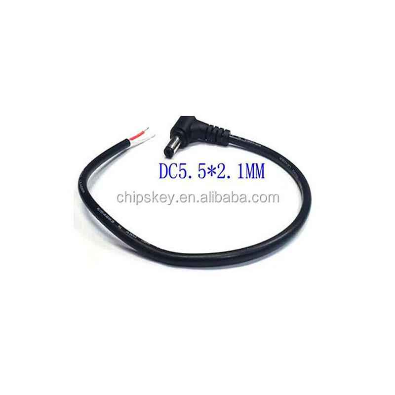 Right Angle 5.5mm x 2.1mm DC Power Plug Male Charger Cables Connector 30cm