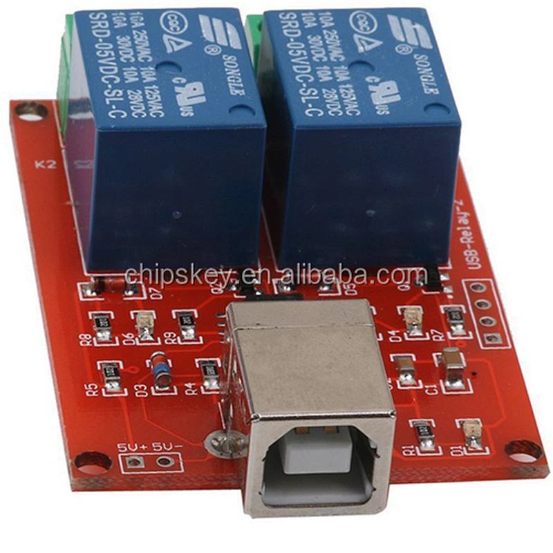 USB Control Switch 2-Channel 5V Relay Module