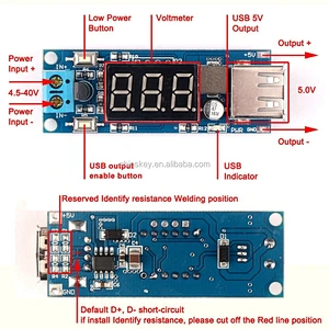 DC/DC BUCK Converter Regulator 4.5-40V 12V To 5V/2A USB Charger Voltmeter Display