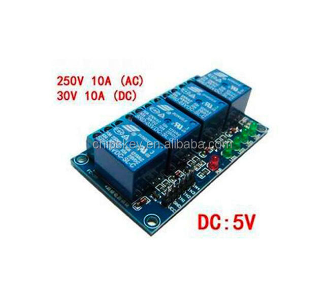4 Channels 5V High Level Relay Shield With LED