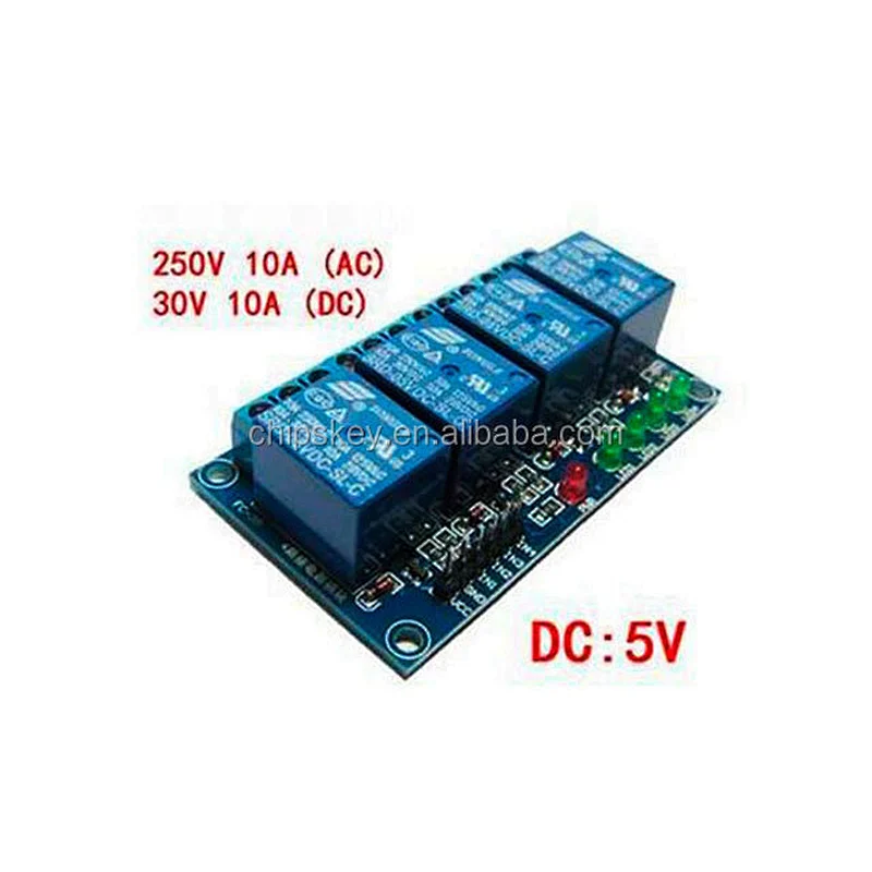 4 Channels 5V High Level Relay Shield With LED