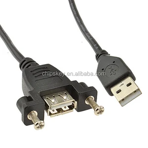 USB 2.0 A male to female socket panel mount with Screws cable cord 30cm