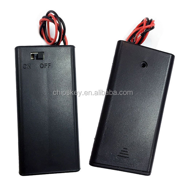 2XAA battery holder with case and switch