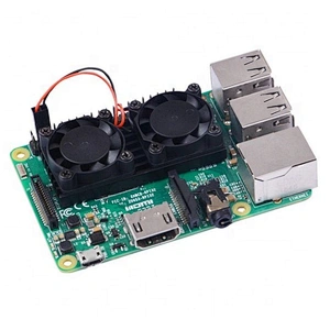 Dual Fan Heatsink with Double Cooling Fans Reduce up to 20 Degrees For Raspberry Pi 3 / 2 / NESPi Case