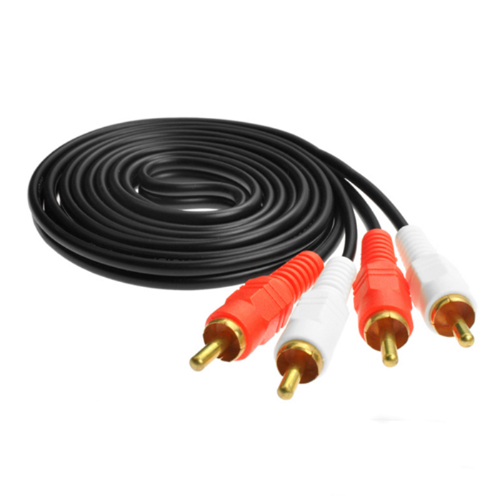 2RCA to 2RCA pairs of lotus head red and white audio cable  set-top with power amplifier 2 to 2RCA signal line 15m
