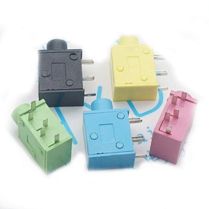 PJ-215 3.5mm 5Pin Audio Plug jack 3.5 Headset / Headphone  Connector 90 Degrees Pink Yellow Black Green Blue