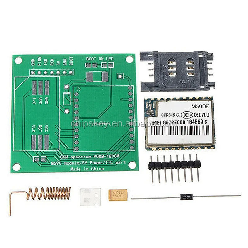 M590E GSM GPRS Function Module DIY Kits M590 GSM GPRS 900m-1800m SMS CPU MCU Test