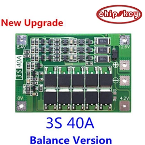 modBMS40A Upgrade 3S 40A BMS 11.1V 12.6V 18650 lithium battery protection Board with balanced Version for drill 40A current