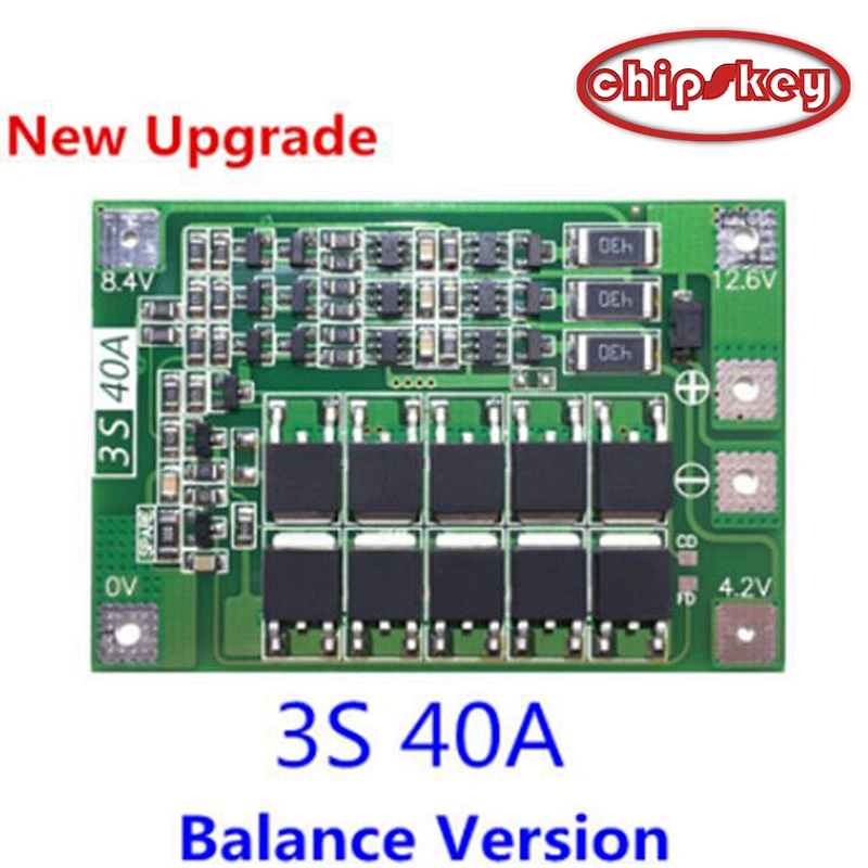 modBMS40A Upgrade 3S 40A BMS 11.1V 12.6V 18650 lithium battery protection Board with balanced Version for drill 40A current