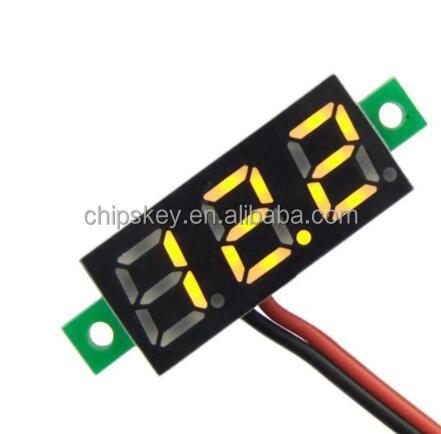 Yellow 0.28 inch ultra-small digital DC voltage meter three-wire digital adjustable DC 0-100V