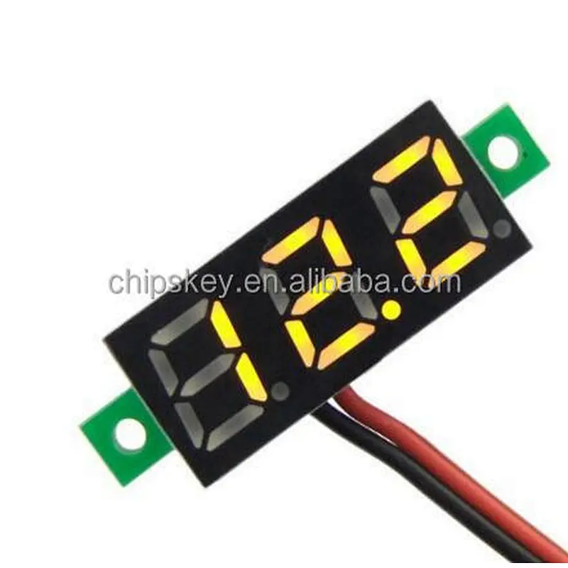 Yellow 0.28 inch ultra-small digital DC voltage meter three-wire digital adjustable DC 0-100V