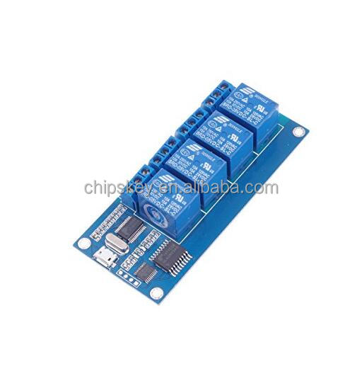 5V 10A 4 Channel Micro USB Relay Module Upper Computer