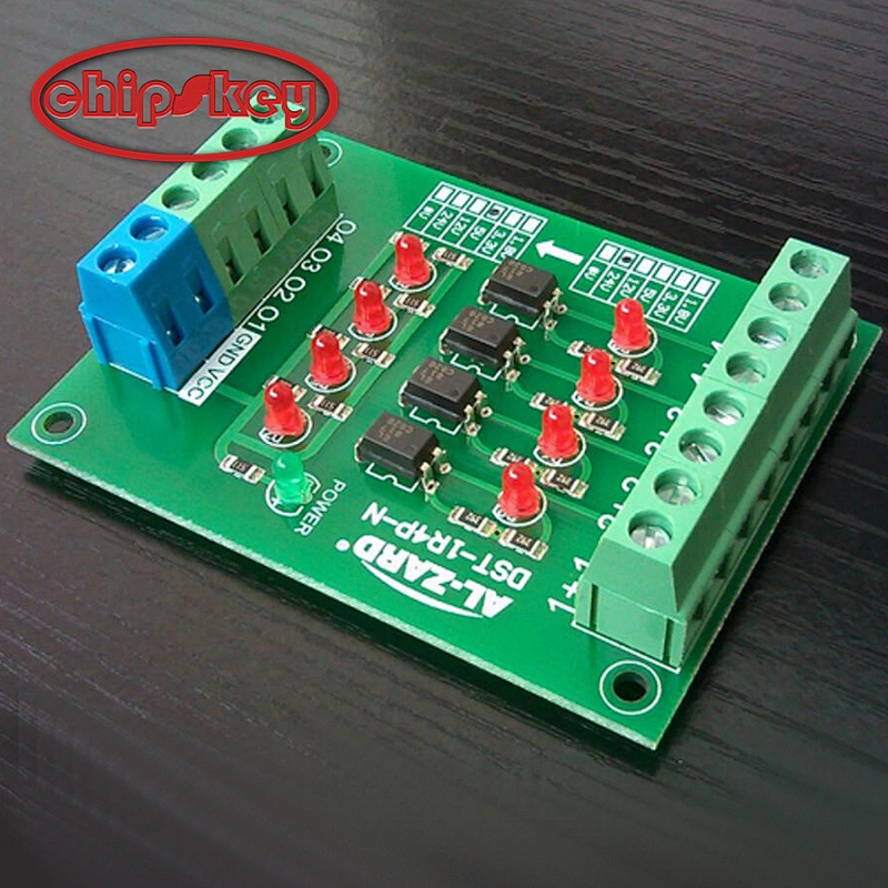 DST-1R4P-N 4 Channel 5V to 24V Optocoupler Isolation Module PLC Signal Level Voltage Conversion Board NPN Output