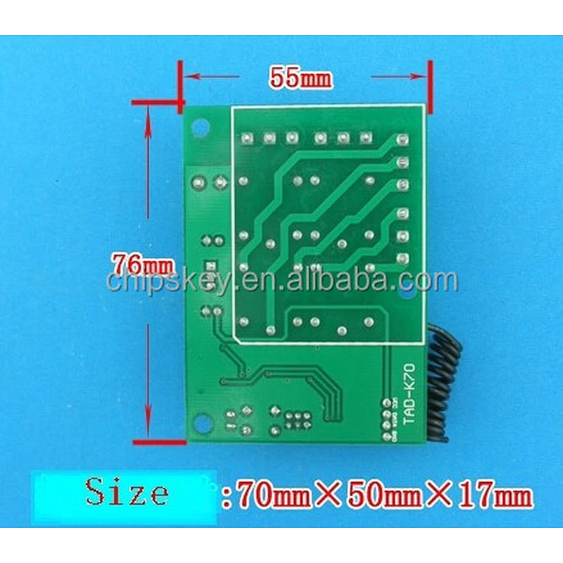Green 12V 4-Channels Relay Remote Module