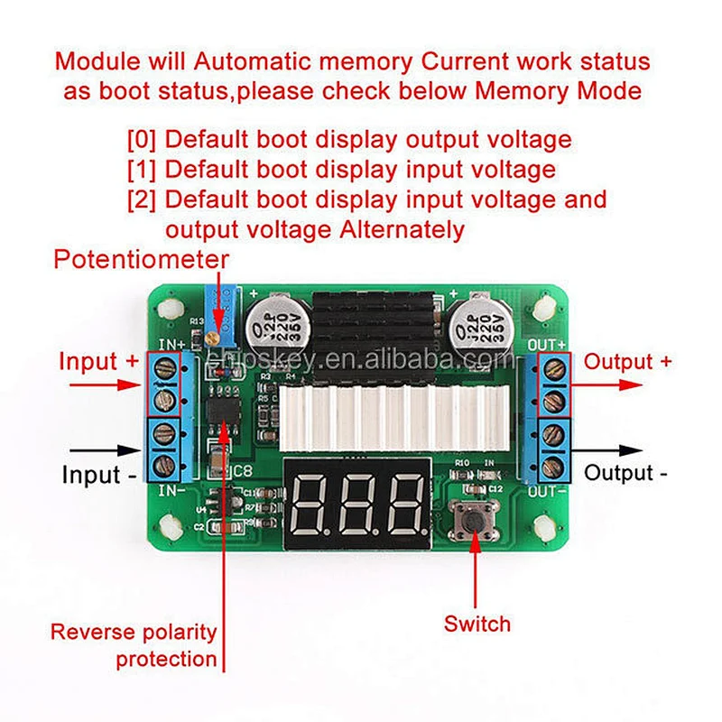 LTC1871 Blue LED Volmeter Didplay 3.5V-30V DC Volt Converter Module Step Up 5V/12V Regulated Voltage Supply