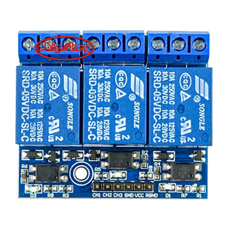 12V 3 Channel Relay Module With optocoupler