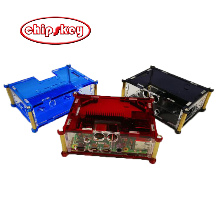 Case Without Fan For RPI4 (blue / black /  red)